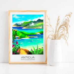 
                  
                    Antigua Travel Poster Print - Dreamers who Travel
                  
                