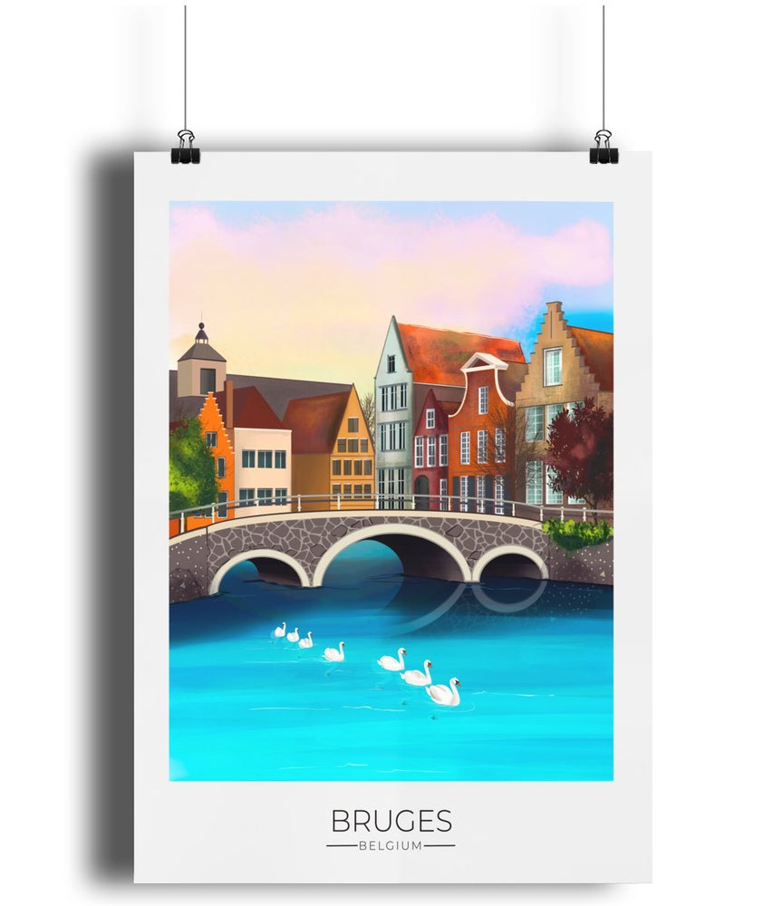 
                  
                    Bruges Travel Poster Print - Dreamers who Travel
                  
                