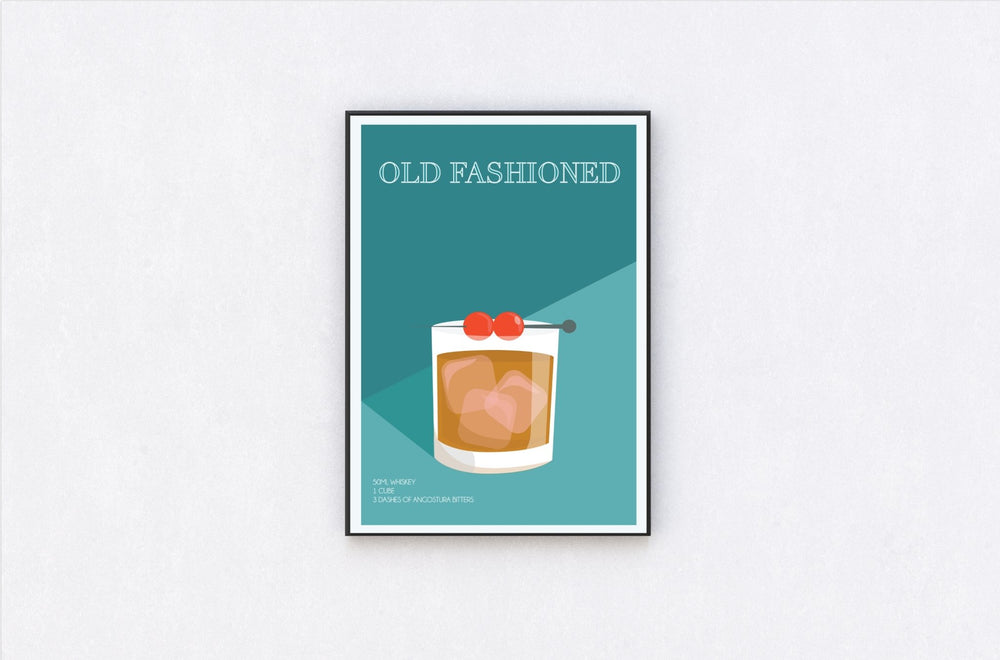 
                  
                    Old Fashioned Cocktail Poster Print - Dreamers who Travel
                  
                