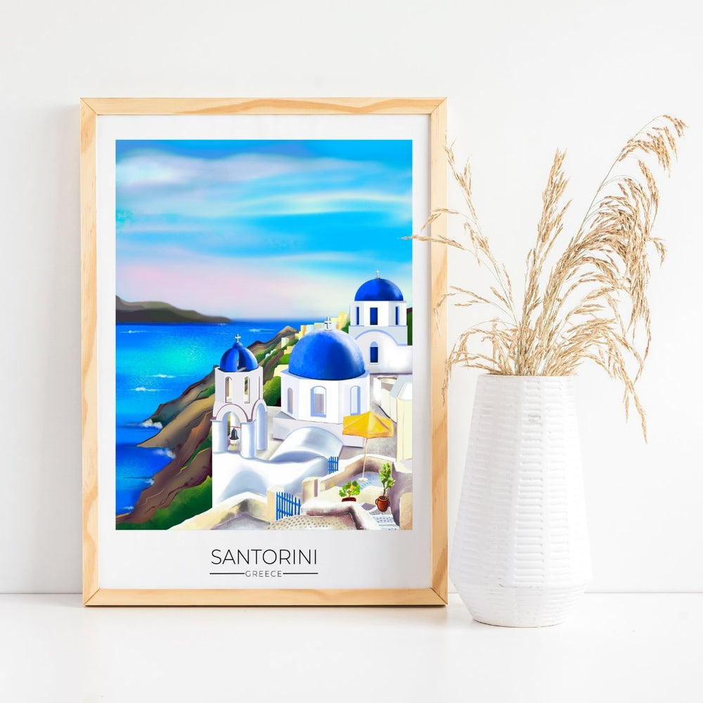 
                  
                    Santorini Travel Poster Print - Dreamers who Travel
                  
                