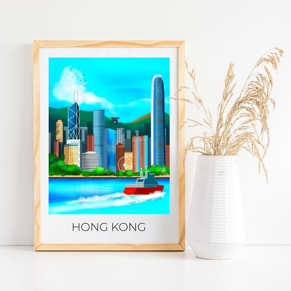 
                  
                    Hong Kong Travel Poster Print - Dreamers who Travel
                  
                