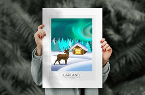 
                  
                    Lapland Travel Poster Print - Dreamers who Travel
                  
                