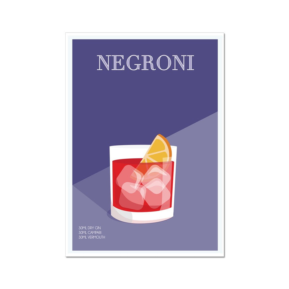 Negroni Cocktail Poster Print - Dreamers who Travel