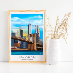 
                  
                    New York City Travel Poster Print - Dreamers who Travel
                  
                