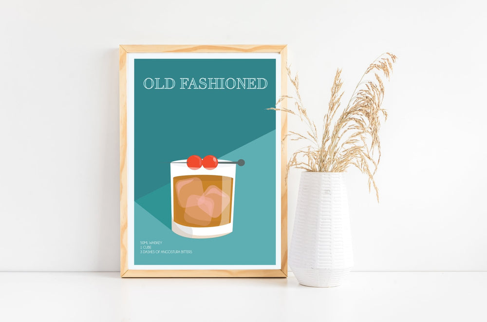 
                  
                    Old Fashioned Cocktail Poster Print - Dreamers who Travel
                  
                