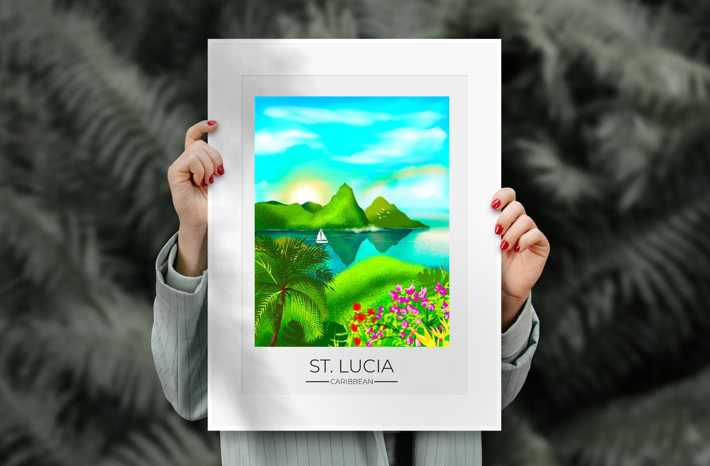 
                  
                    St Lucia Travel Poster Print - Dreamers who Travel
                  
                