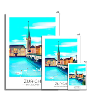 
                  
                    Zurich Travel Poster Print - Dreamers who Travel
                  
                